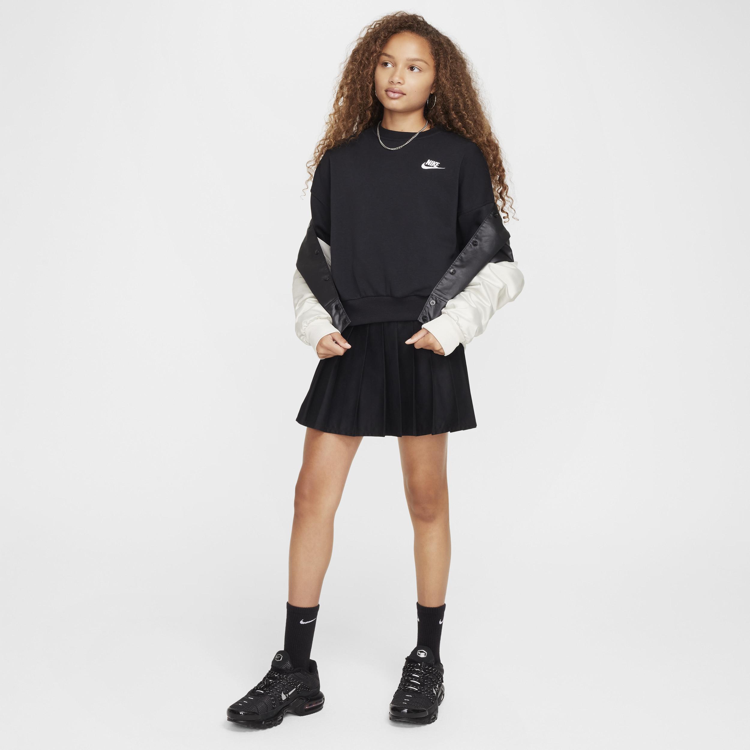Nike Kids' Sportswear Club Fleece Crewneck Sweatshirt in Black/White at Nordstrom, Size Xs Product Image