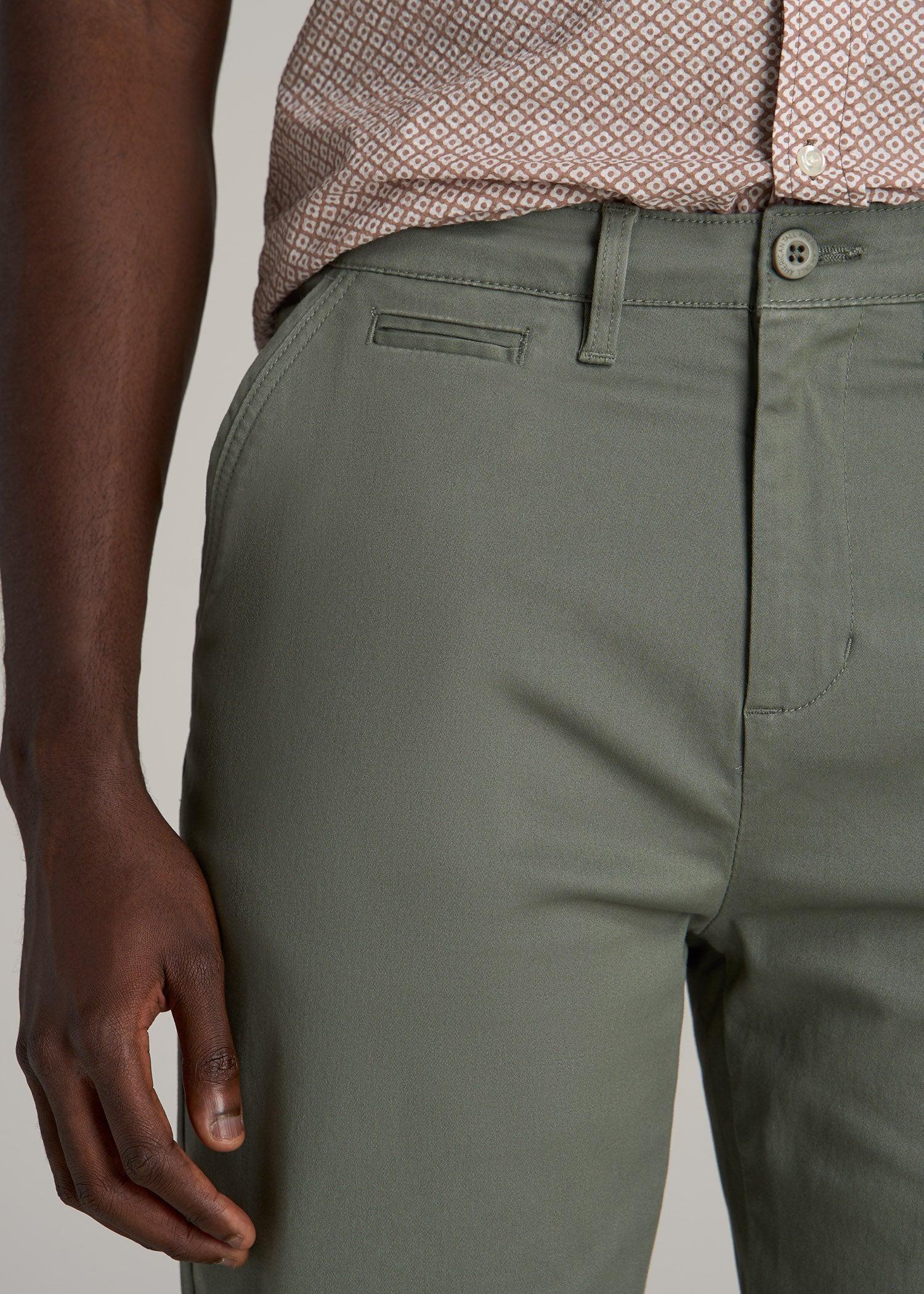 Chino Shorts for Tall Men in Fatigue Green Product Image