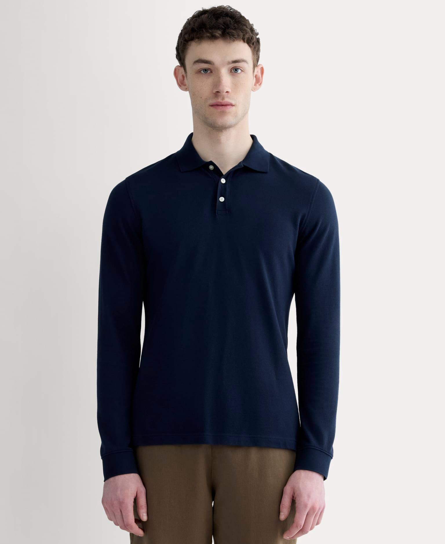 Mens Long-Sleeve Pique Polo T-Shirt by Everlane Product Image