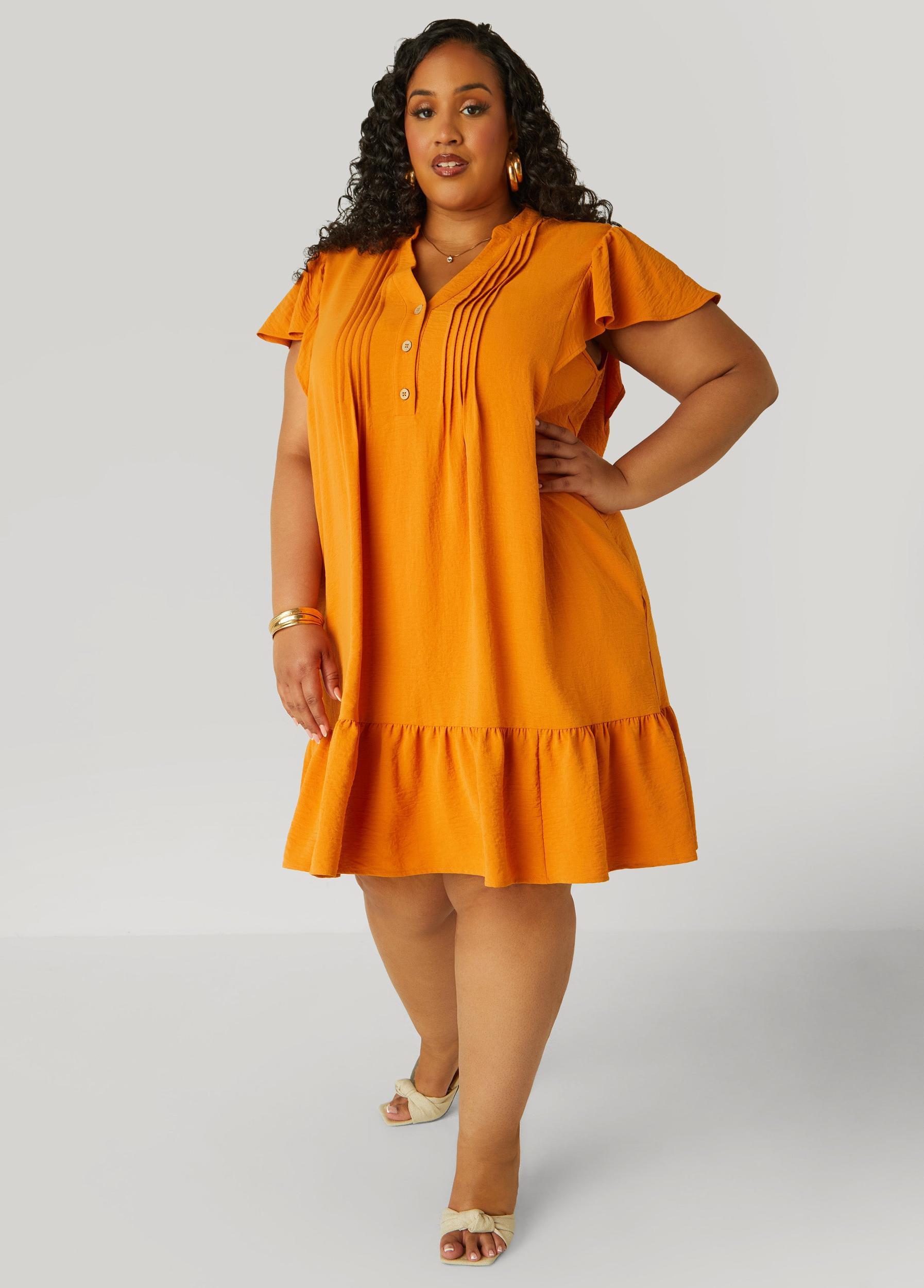 Flounced Pleated Dress Product Image