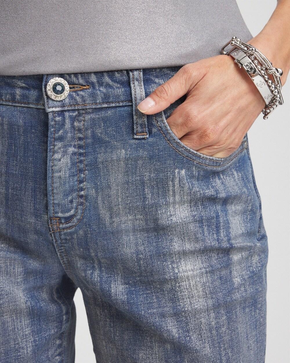 Girlfriend Silver Coated Ankle Jeans Product Image
