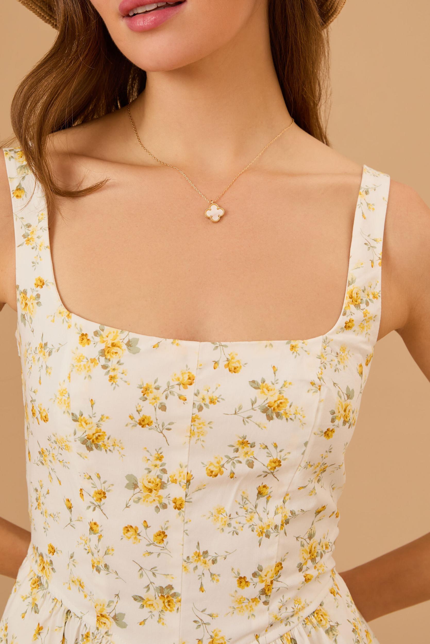 Marigold Floral Mini Dress Product Image