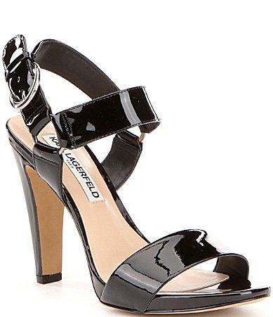KARL LAGERFELD PARIS Cieone Patent Leather Dress Sandals Product Image