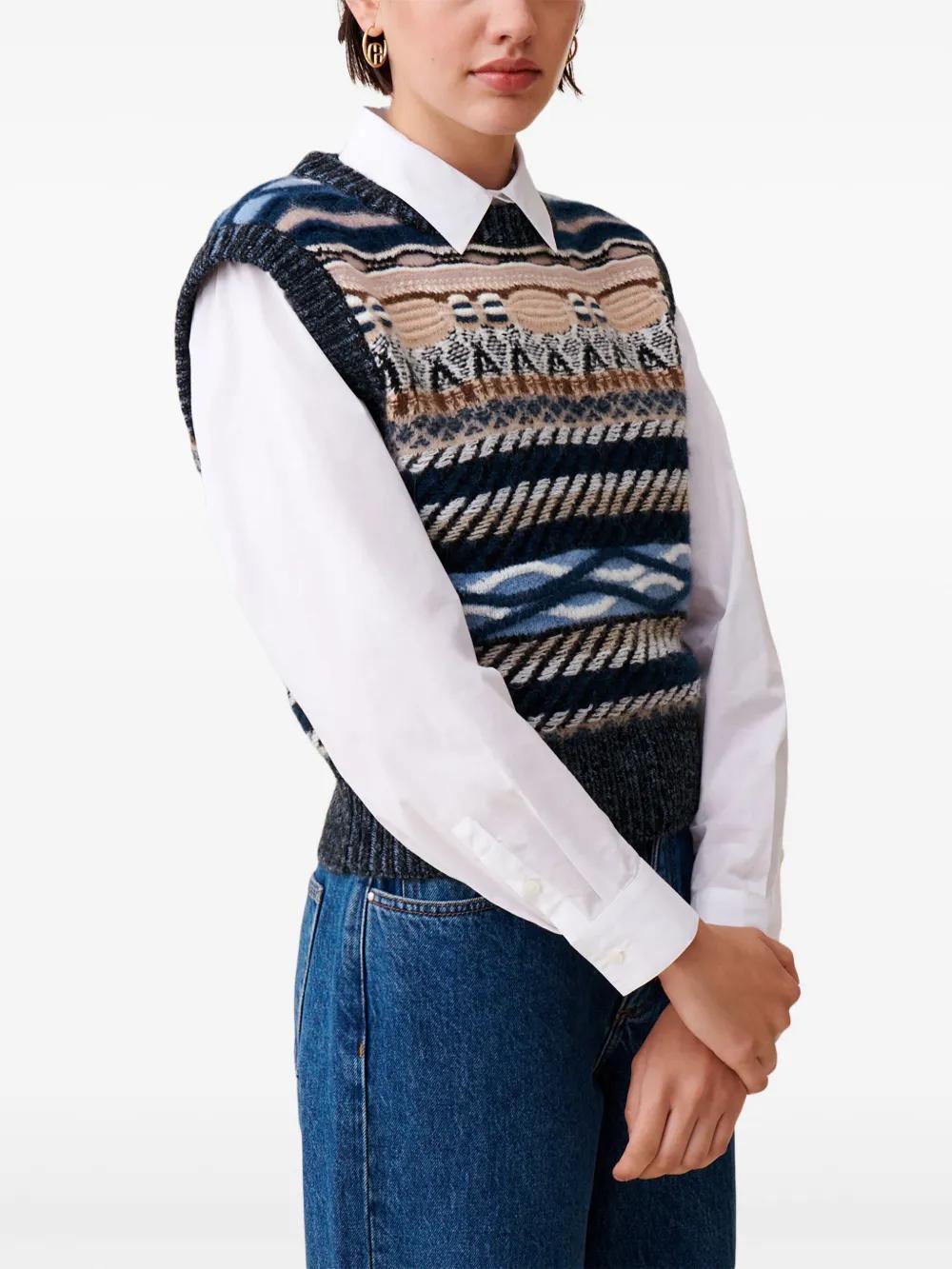 crew-neck intarsia-knitted vest Product Image