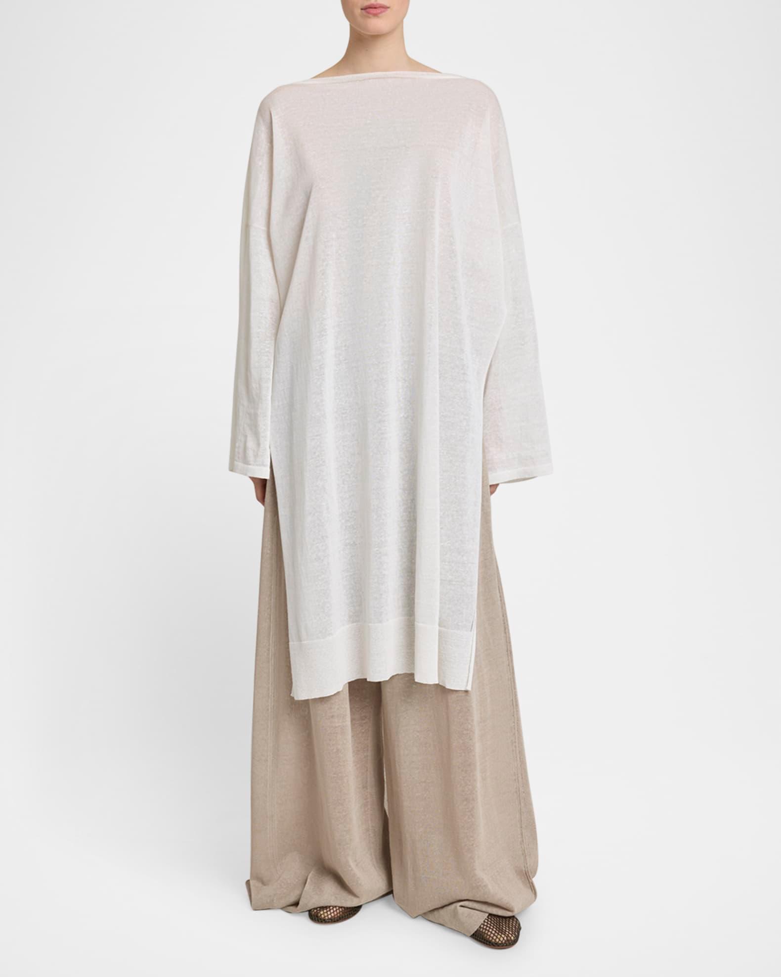 Silk Linen Tunic Dress Product Image