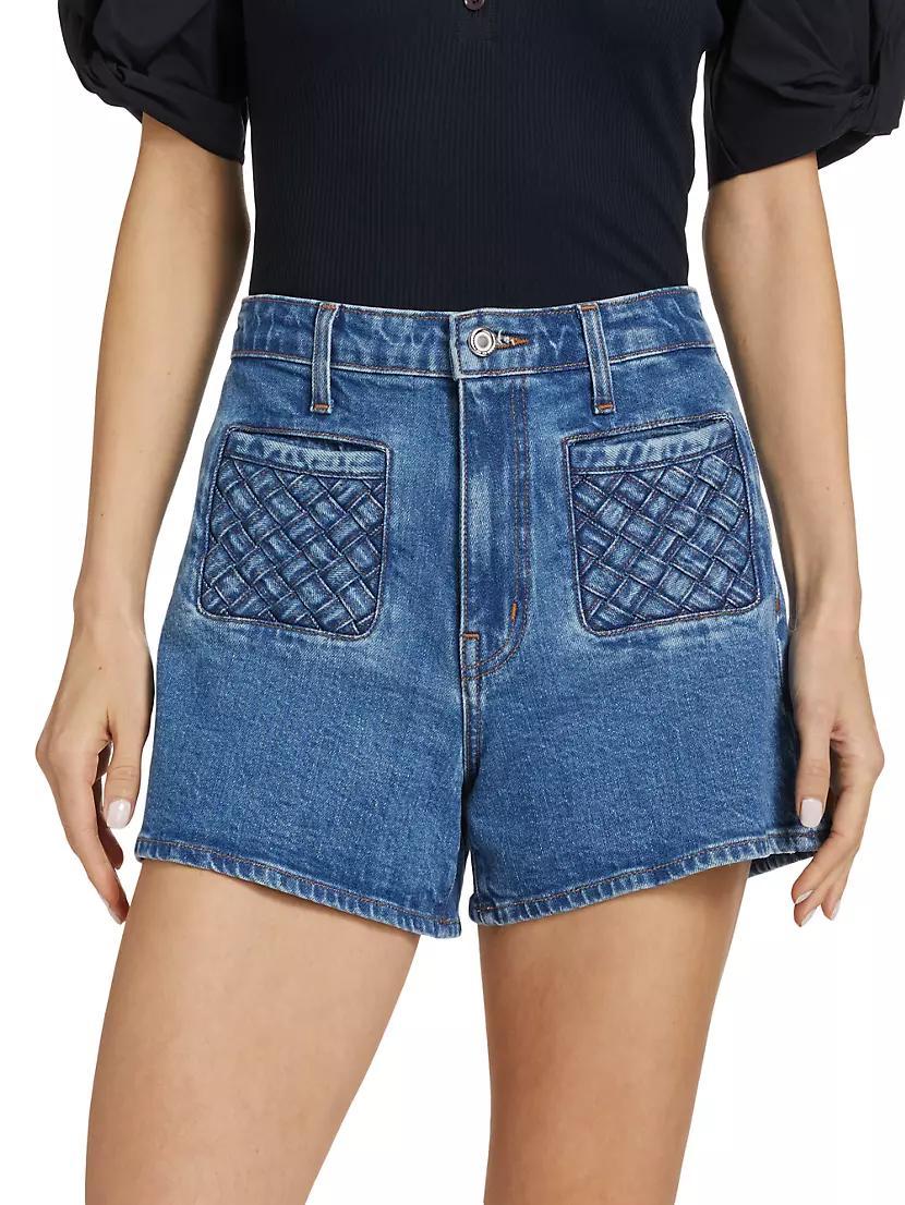 Luna Woven Denim Shorts Product Image