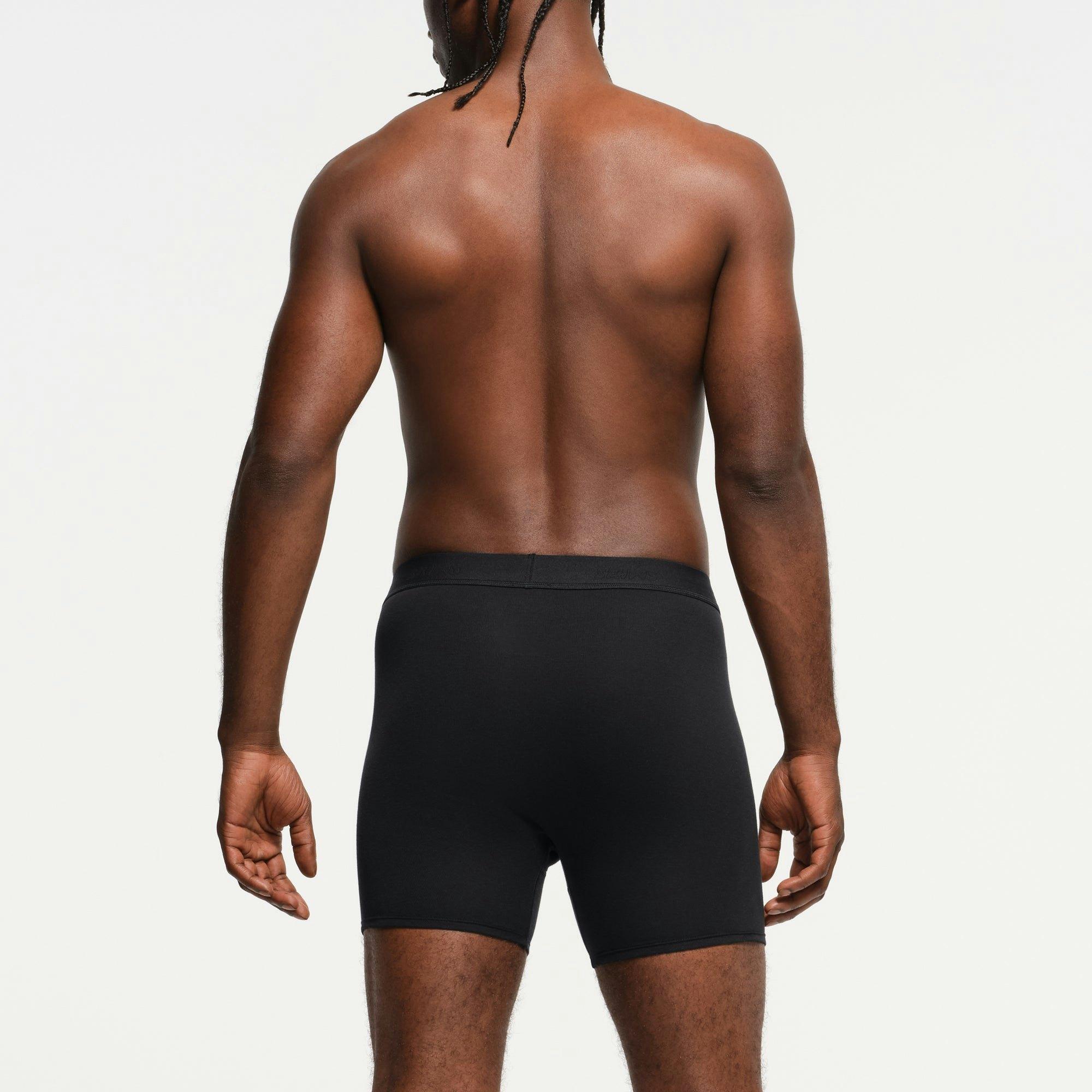 SKIMS BASICS MENS COTTON BOXER BRIEF 3-PACK | OBSIDIAN Product Image