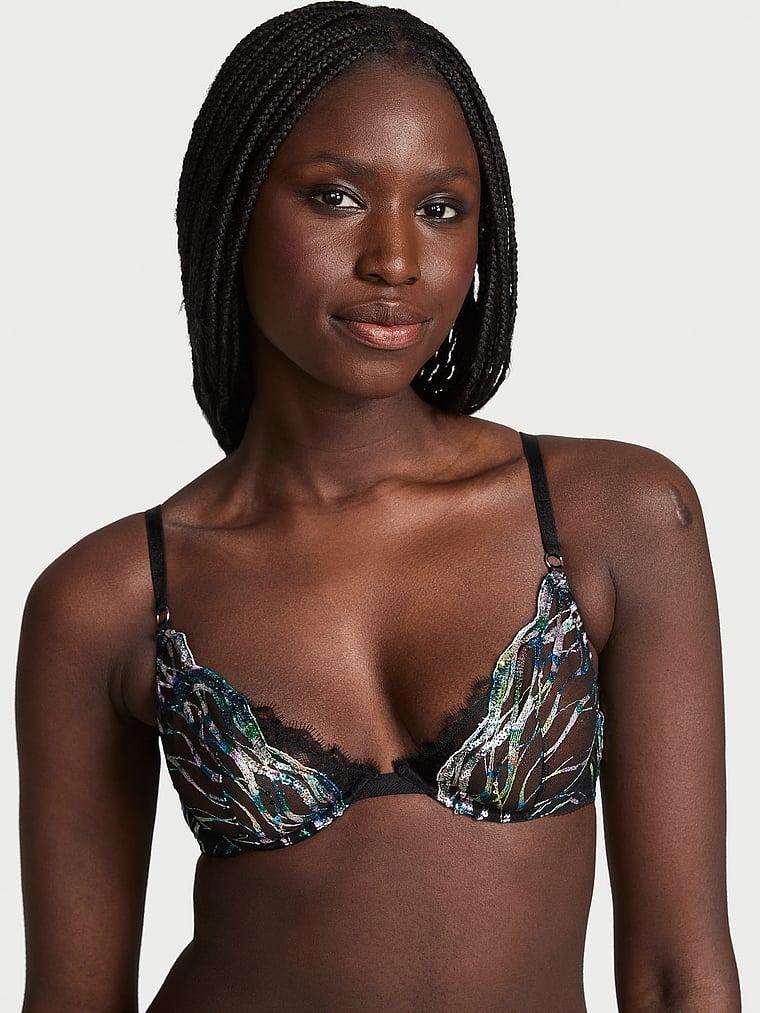 Siren Shimmer Embroidery Unlined Low-Cut Demi Bra Product Image