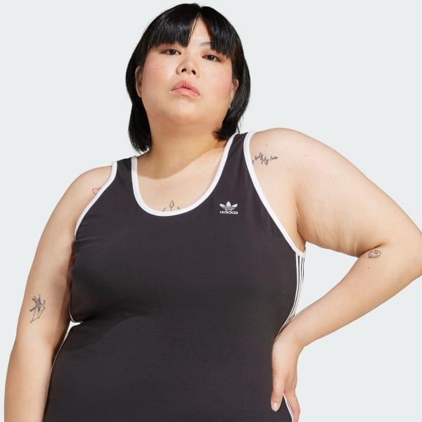 adidas Adicolor 3-Stripes Tank Dress Maxi (Plus Size) Black 1X Womens Product Image