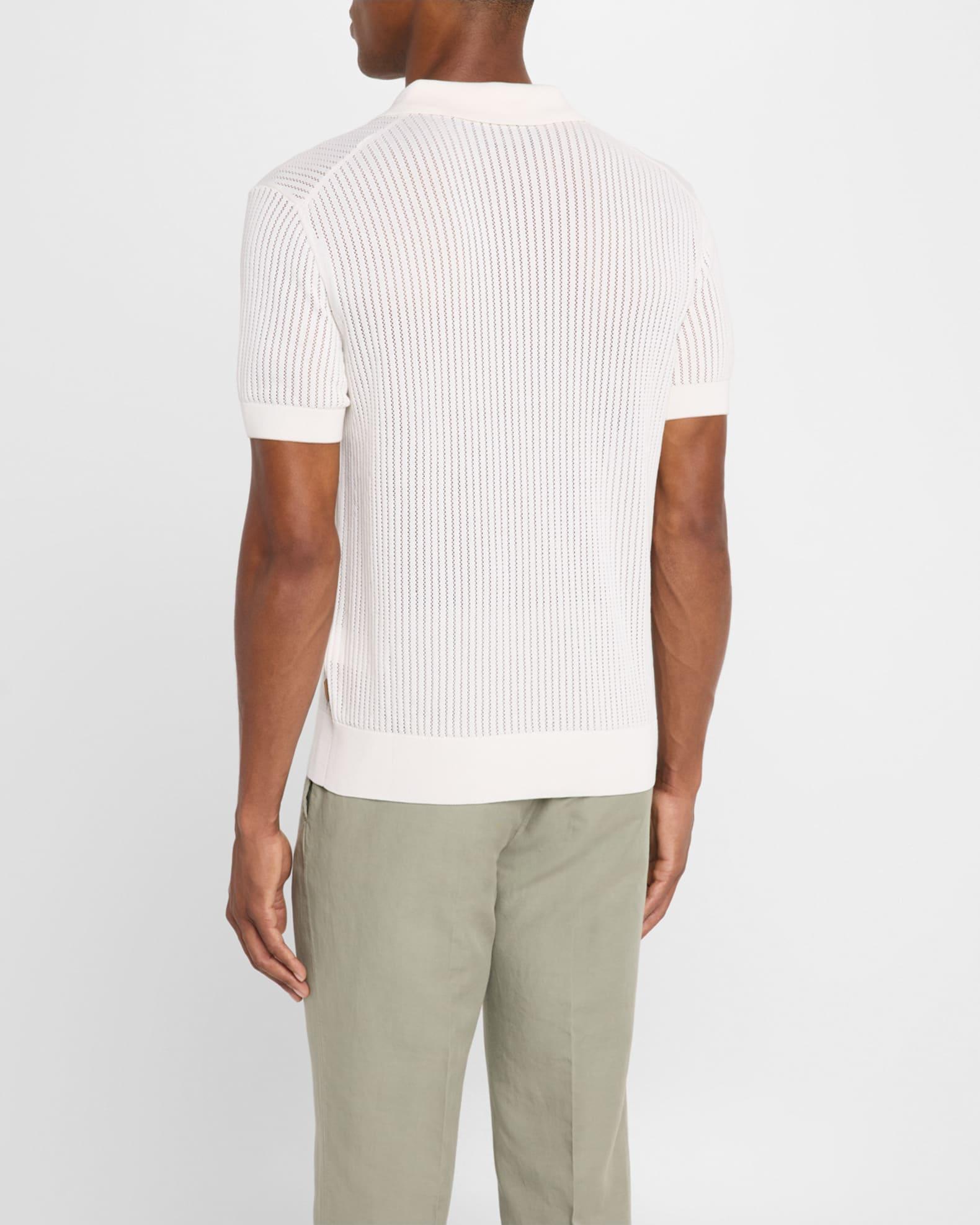 Men's Justin Cotton and Silk Short-Sleeve Polo Sweater Product Image