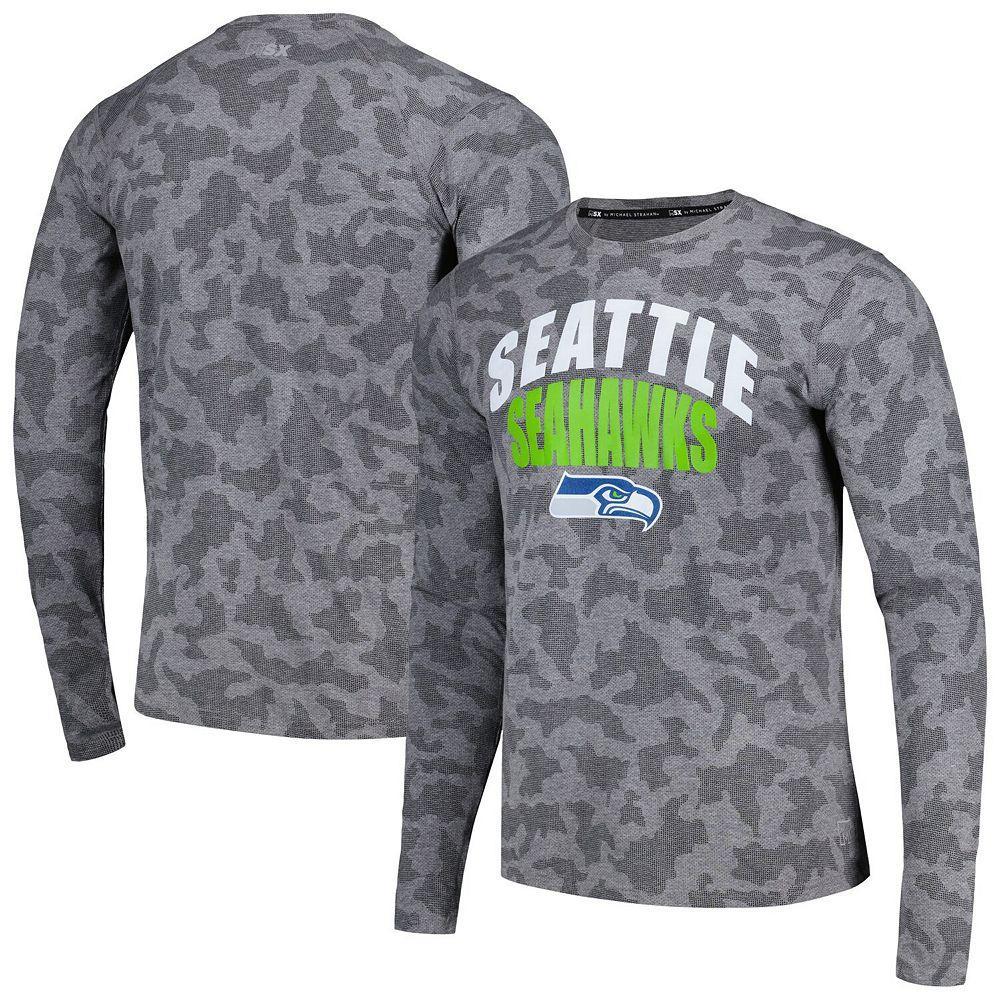 Men's Starter Heather Charcoal Seattle Seahawks Halftime Long Sleeve T-Shirt, Size: XL Product Image