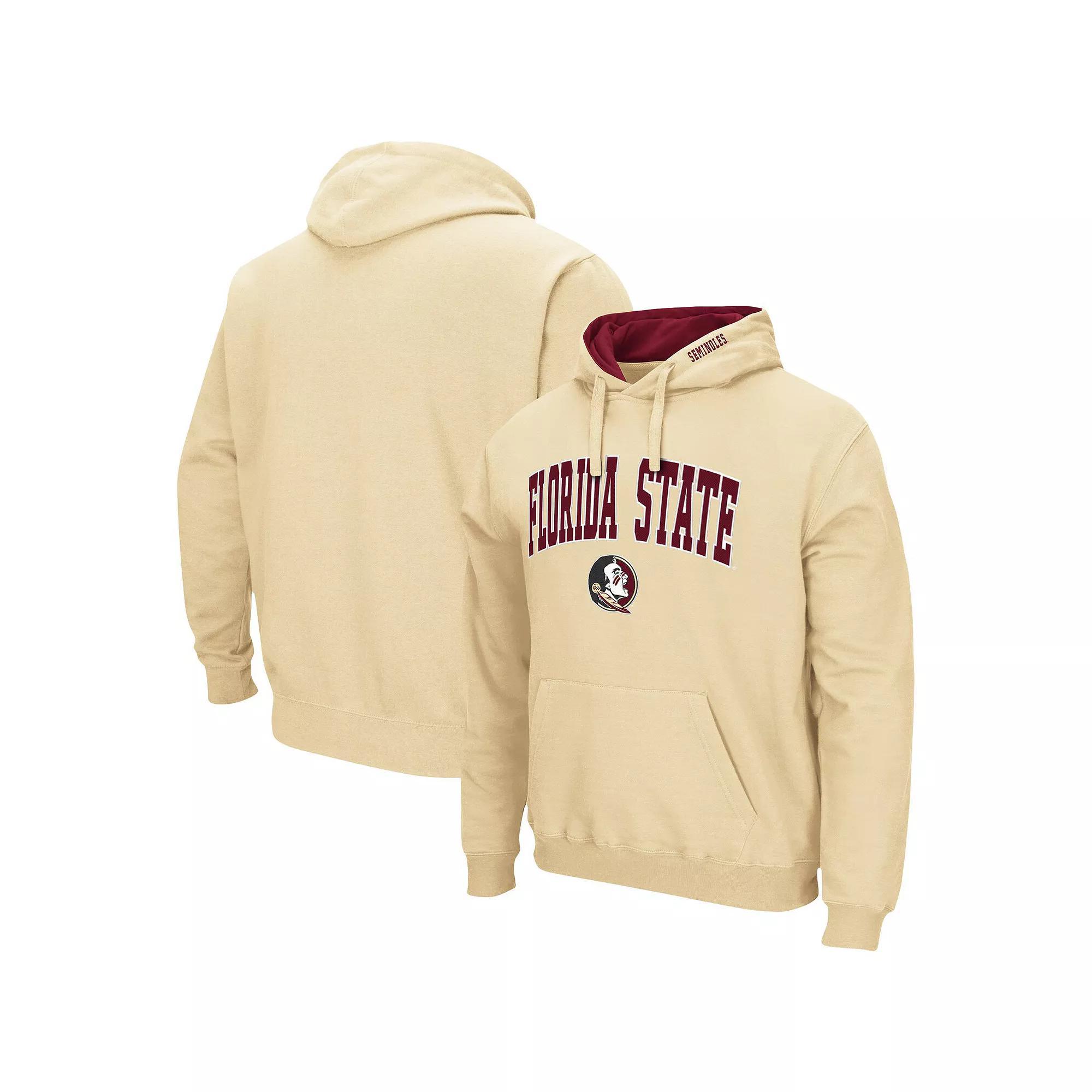 Men's Colosseum Gold Florida State Seminoles Arch & Logo 3.0 Pullover Hoodie, Size: Large Product Image