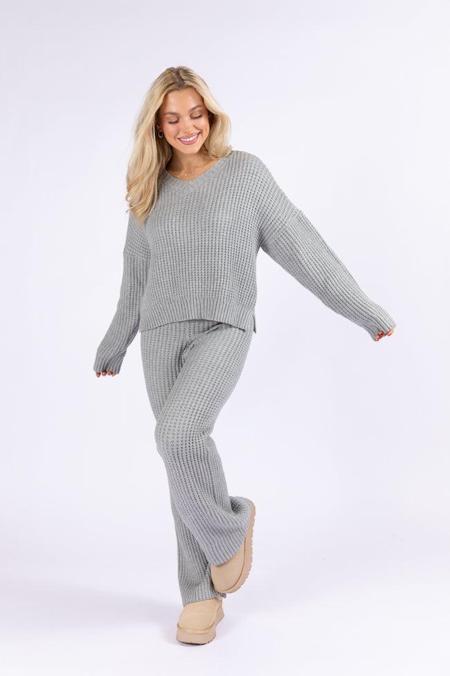 This Is Why Charcoal Thermal Waffle Knit Pullover SALE Product Image
