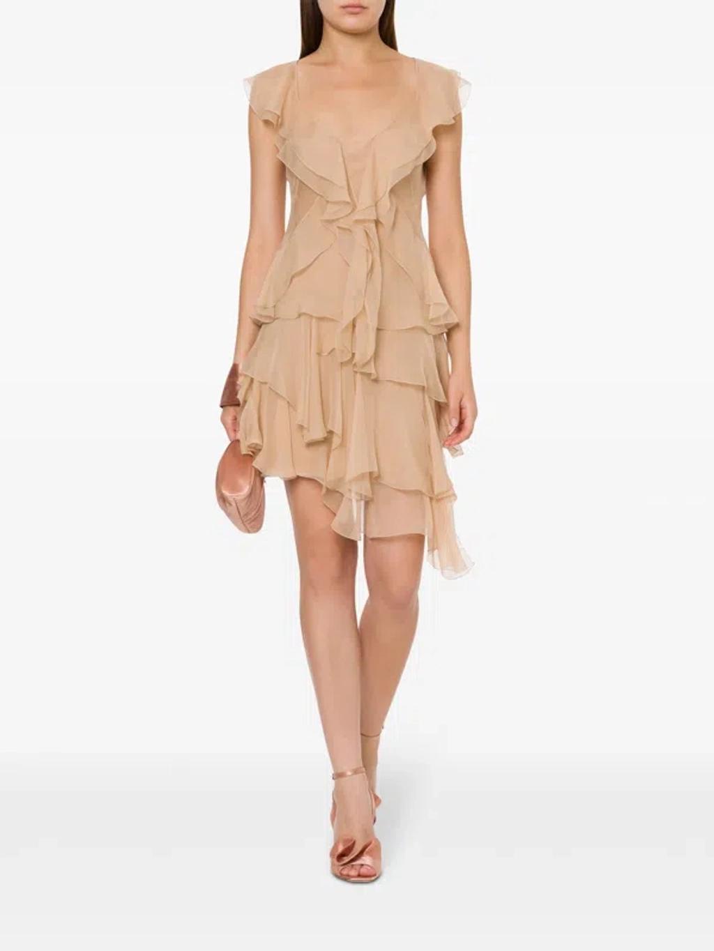 ALBERTA FERRETTI Ruffled Mini Skirt In Multicolor Product Image