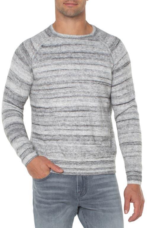 Liverpool Los Angeles Crew Neck Raglan Sweater (Grey Marble Stripe) Men's Sweater Product Image
