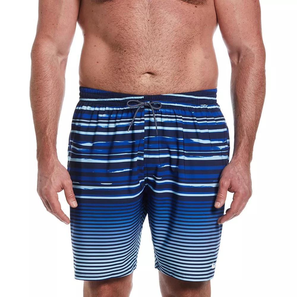 Big & Tall Nike 9-in. Stripe Breaker Swim Trunks, Men's, Size: 2XB, Black Navy Product Image