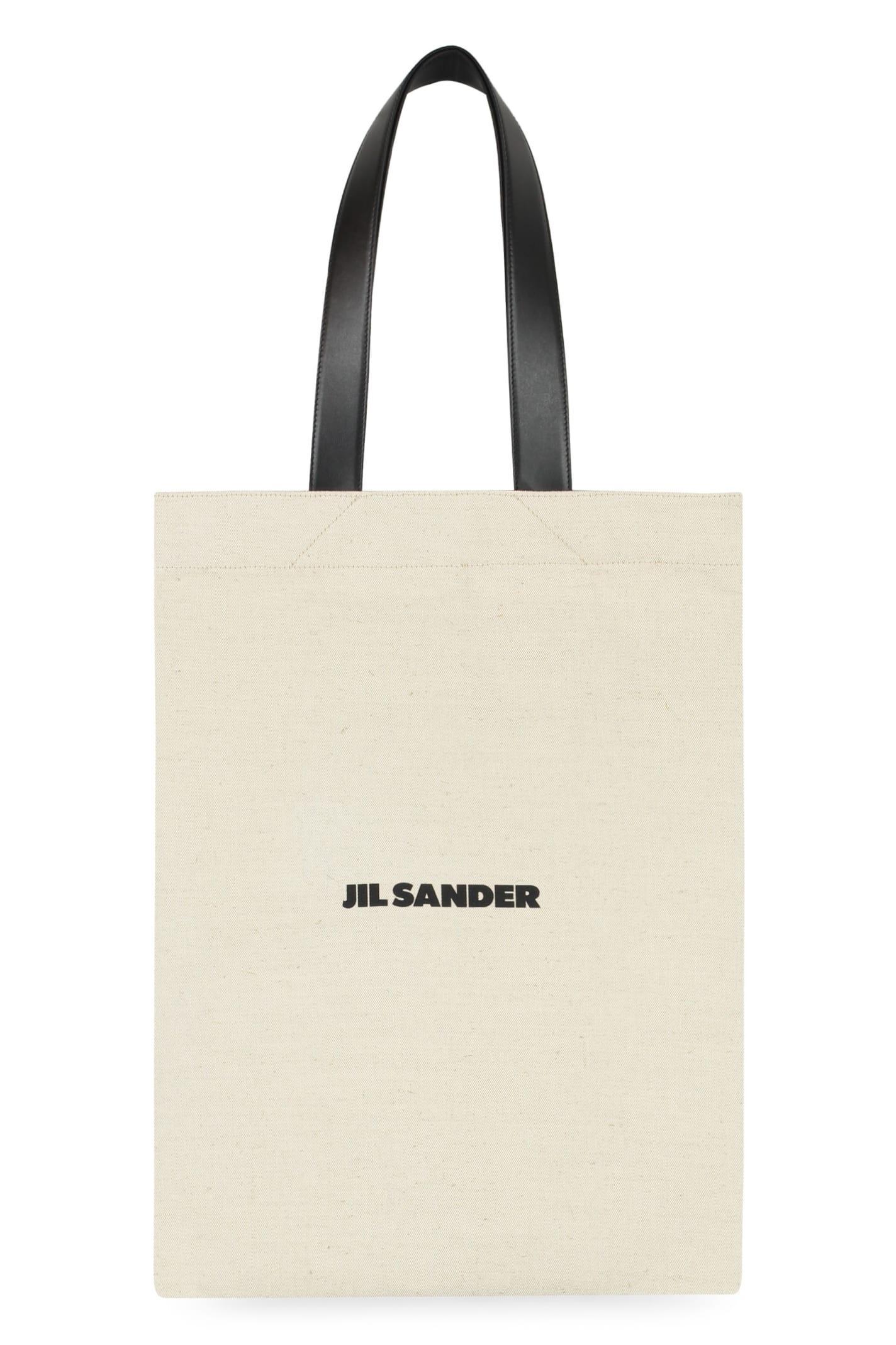 JIL SANDER Canvas Tote Bag In Beige Product Image