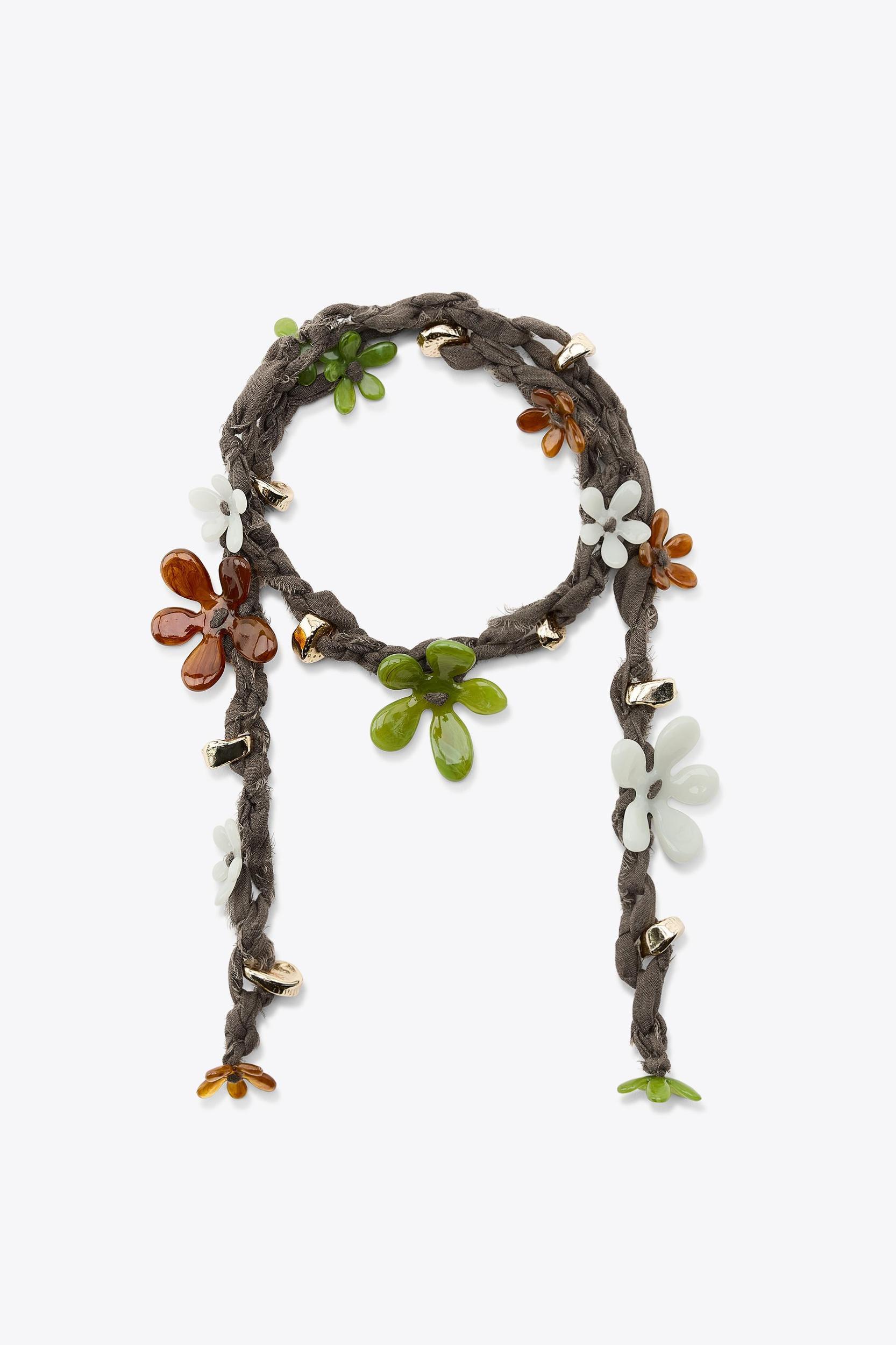FLOWER & BEADED CORD BELT Product Image