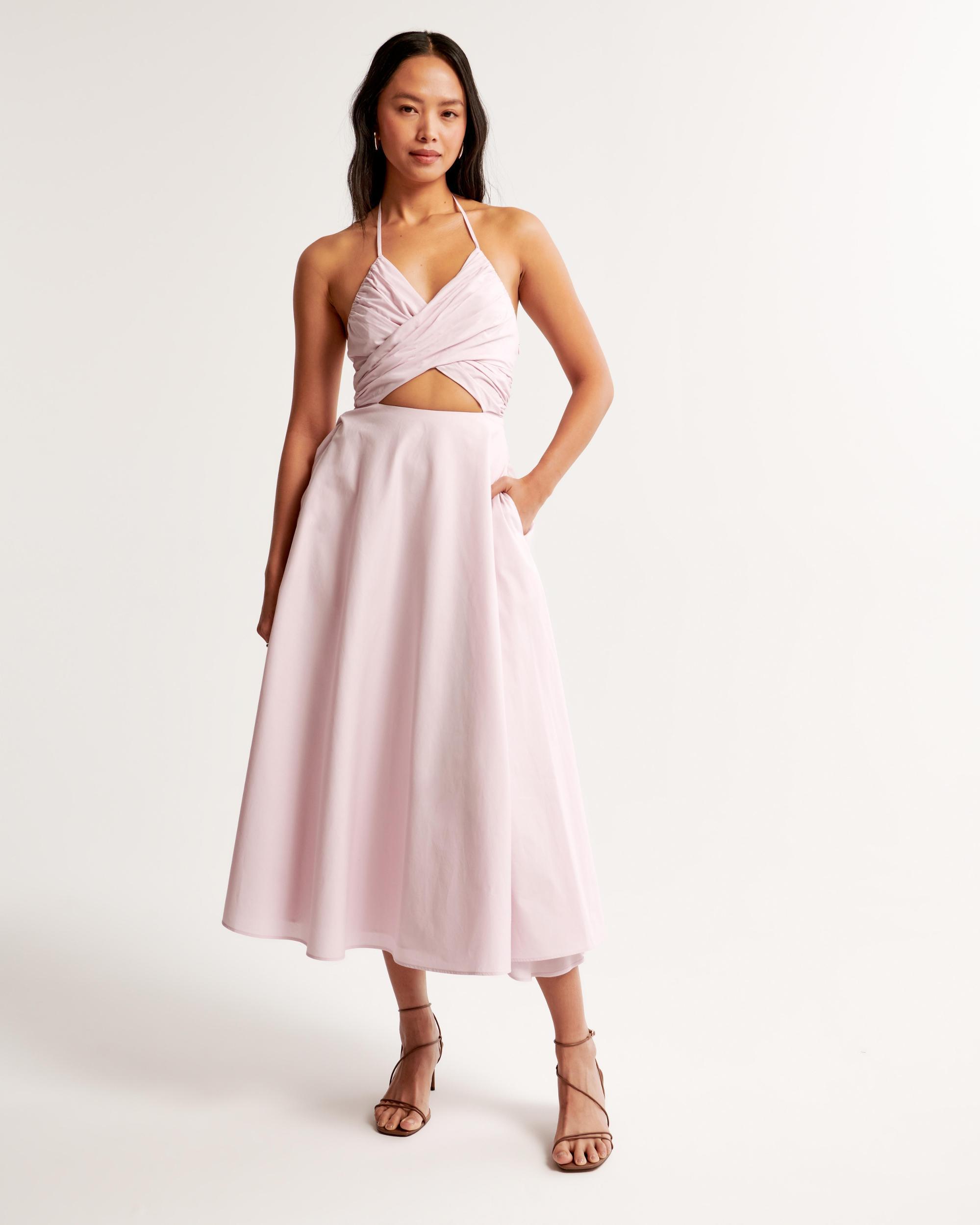 Crossover Bodice Midi Dress Product Image