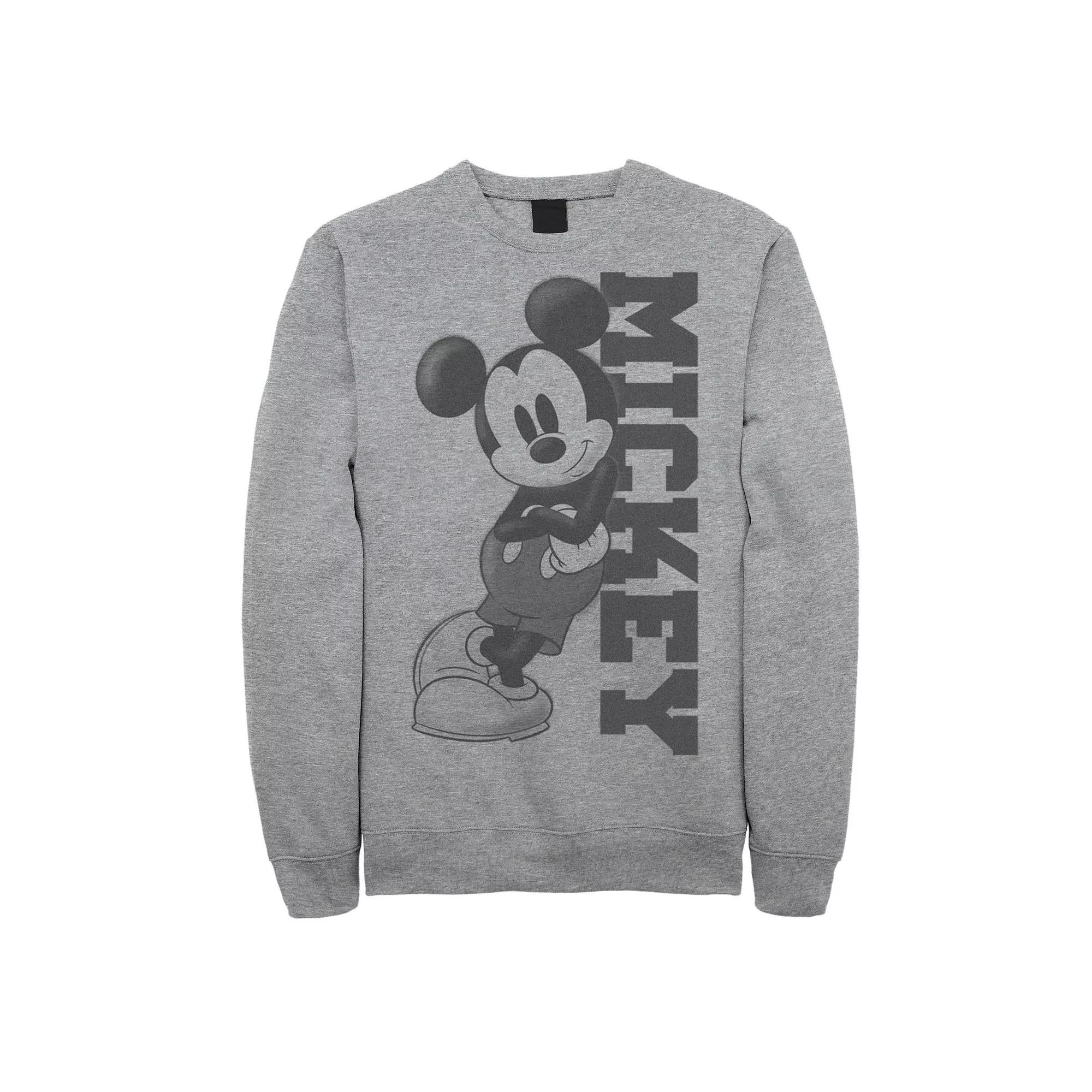 Disney's Mickey Mouse Men's Leaning Sweatshirt, Size: Large, Athletic Grey Product Image