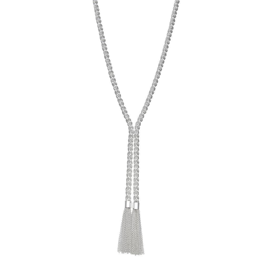 Napier Silver Tone Tri-Bonds Y-Necklace, Womens Product Image