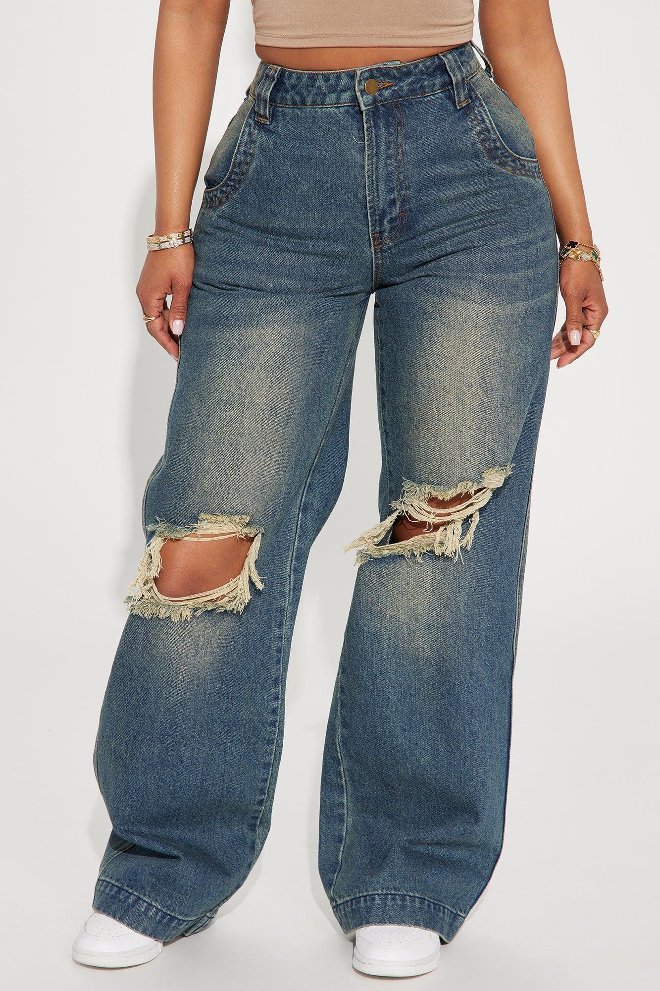 Drew Drop Waist Baggy Jeans - Dark Wash Product Image