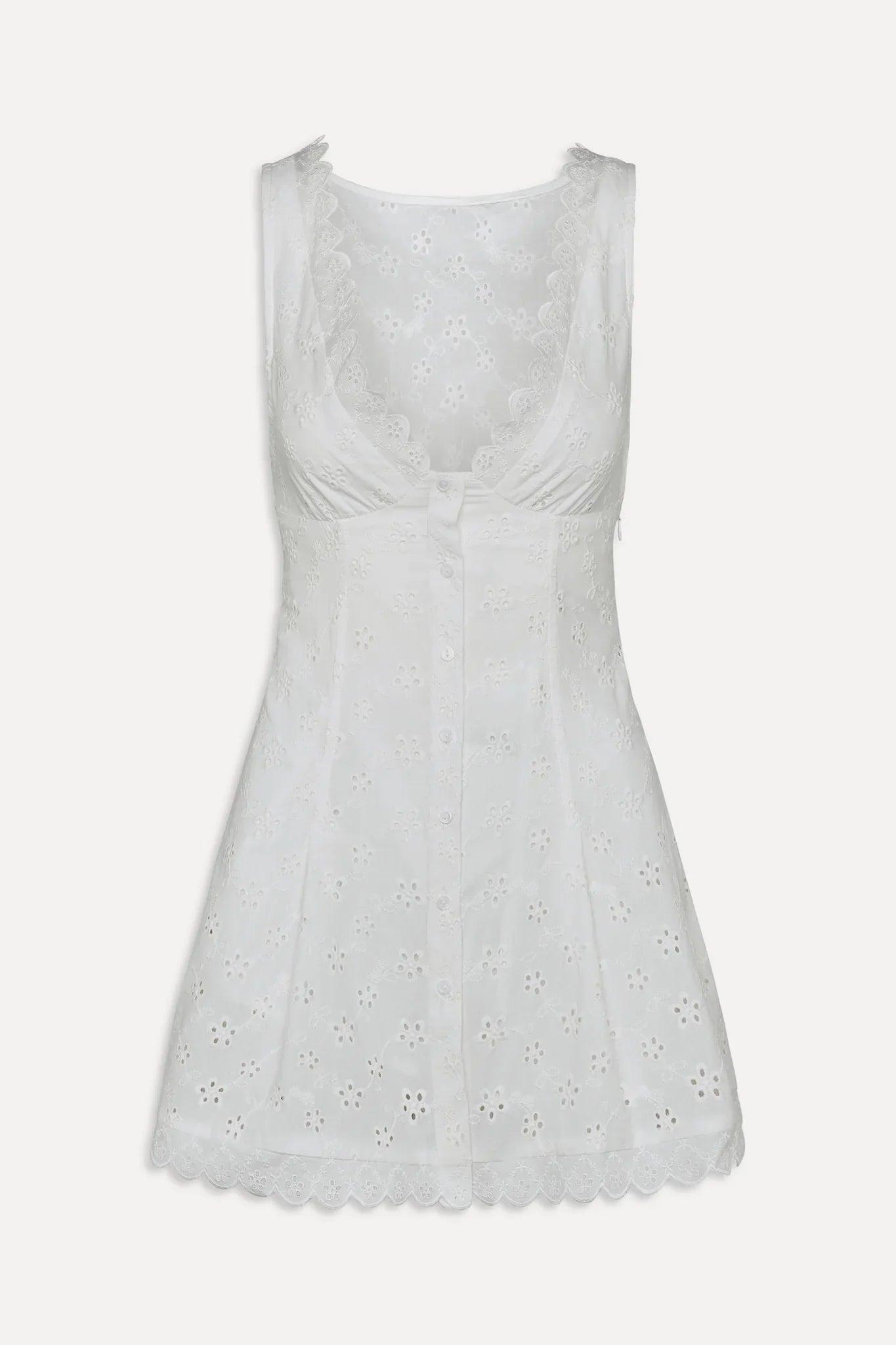 Frankies Bikinis | BELLA HADID Farm Eyelet Mini Dress Product Image