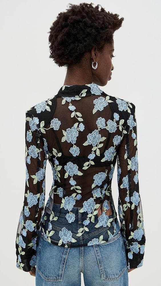 ROTATE Mesh Fitted Shirt | Shopbop Product Image