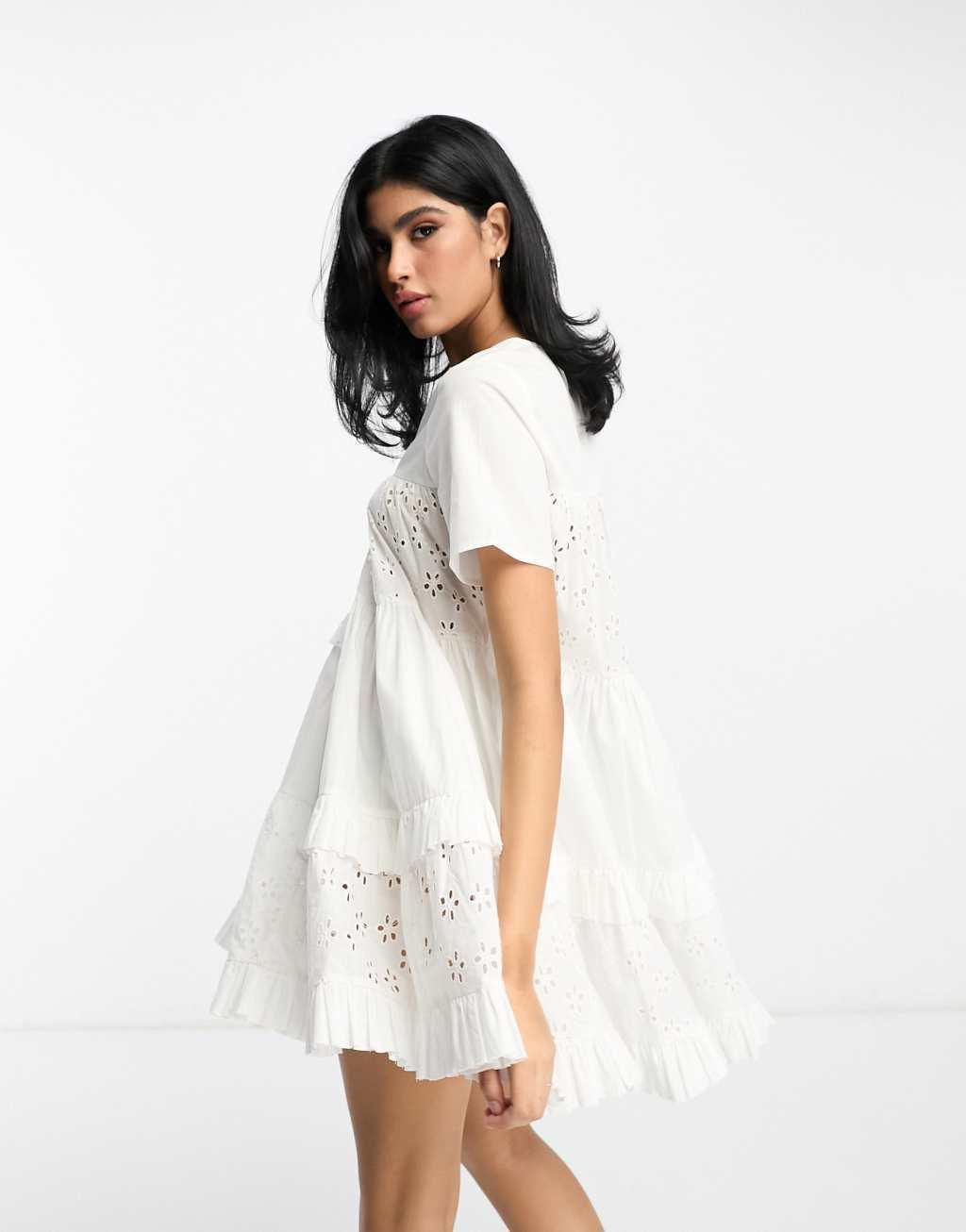 ASOS DESIGN eyelet patched tent mini dress Product Image