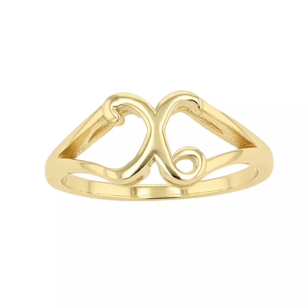 Traditions Jewelry Company 18k Gold Over Silver Script Initial Ring, Womens Product Image