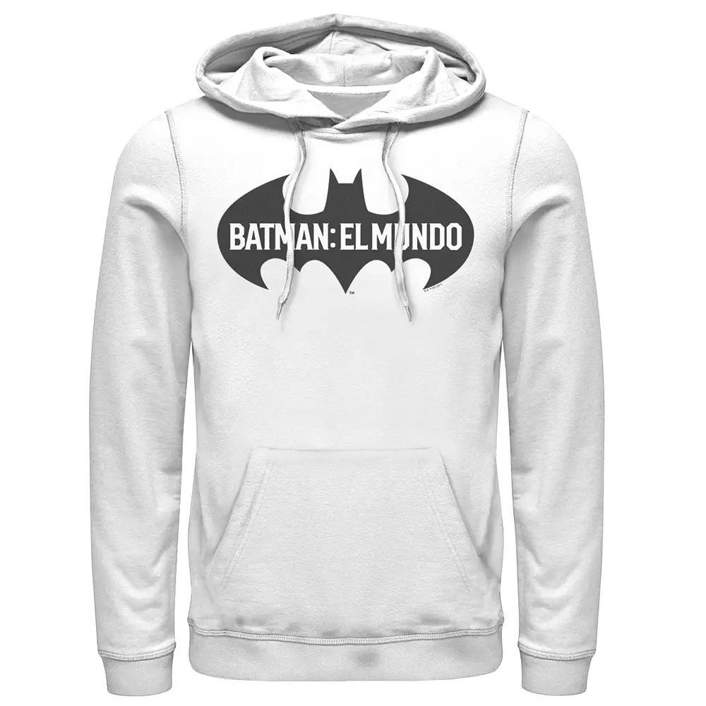 Men's Batman: El Mundo Mexico Logo Hoodie, Size: XL, White Product Image