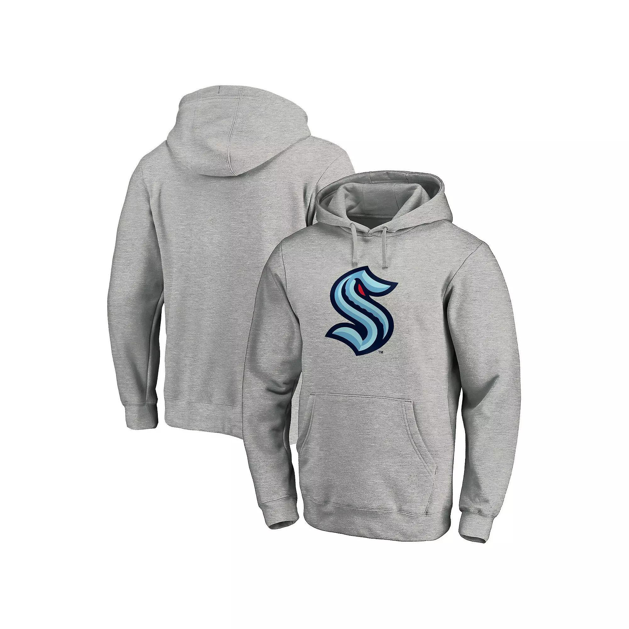Men's Fanatics Branded Heathered Gray Seattle Kraken Big & Tall Primary Logo Pullover Hoodie, Size: 3XLT, Krk Grey Product Image