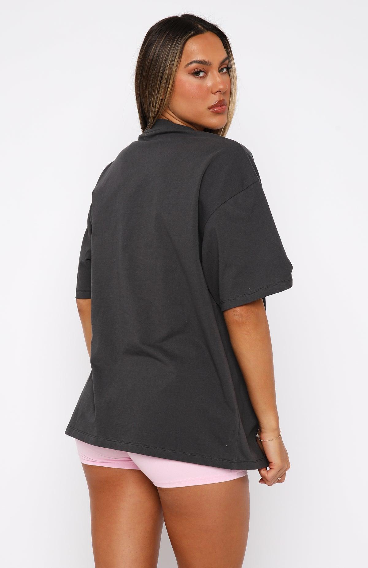 With Love In The Moment Oversized Tee Charcoal Product Image