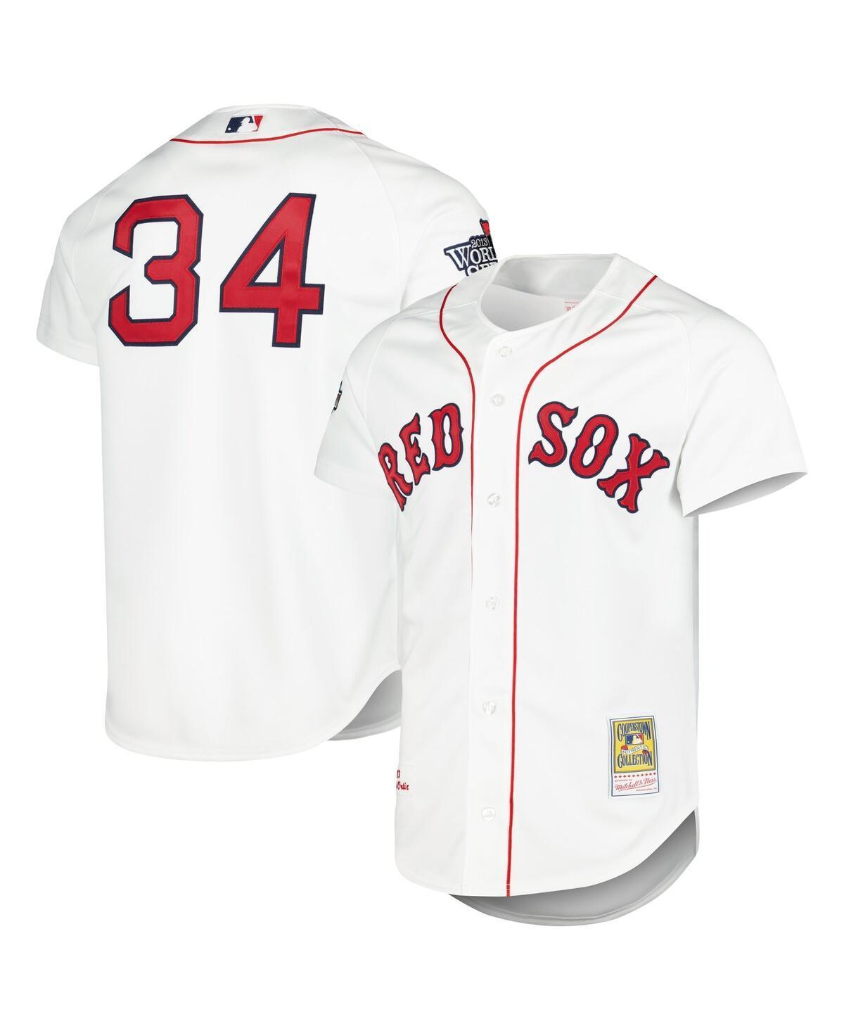 Men's Mitchell & Ness David Ortiz White Boston Red Sox Cooperstown Collection Authentic Jersey, Size: 52 Product Image