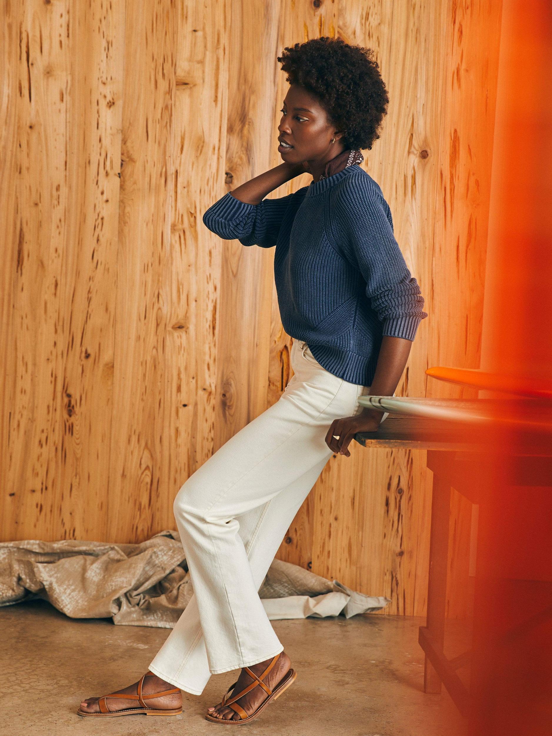 Organic Cotton Slim Straight Denim - White Dune Wash Female Product Image
