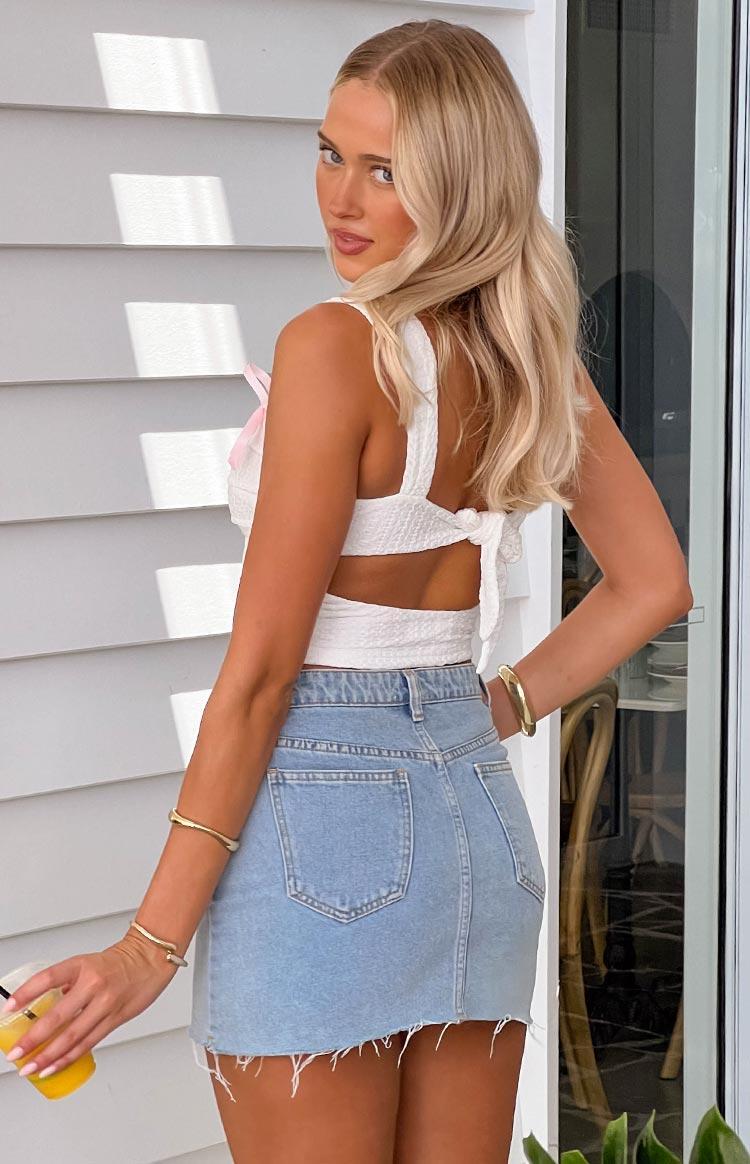 Vida White Bow Top Girls Product Image