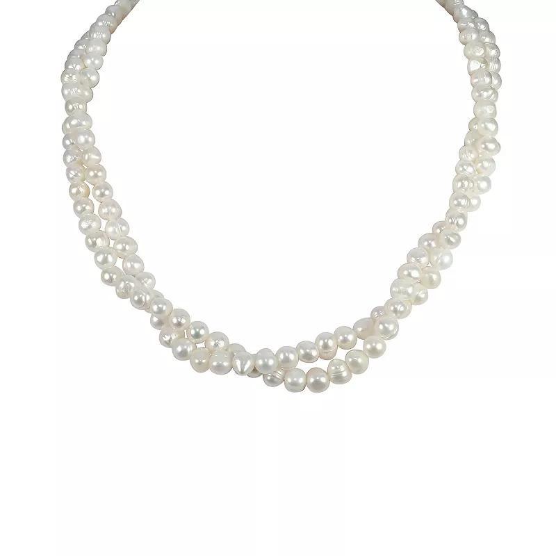 Gemistry Sterling Silver Freshwater Cultured Pearl Double Strand Necklace, Women's, Size: 18", White Product Image