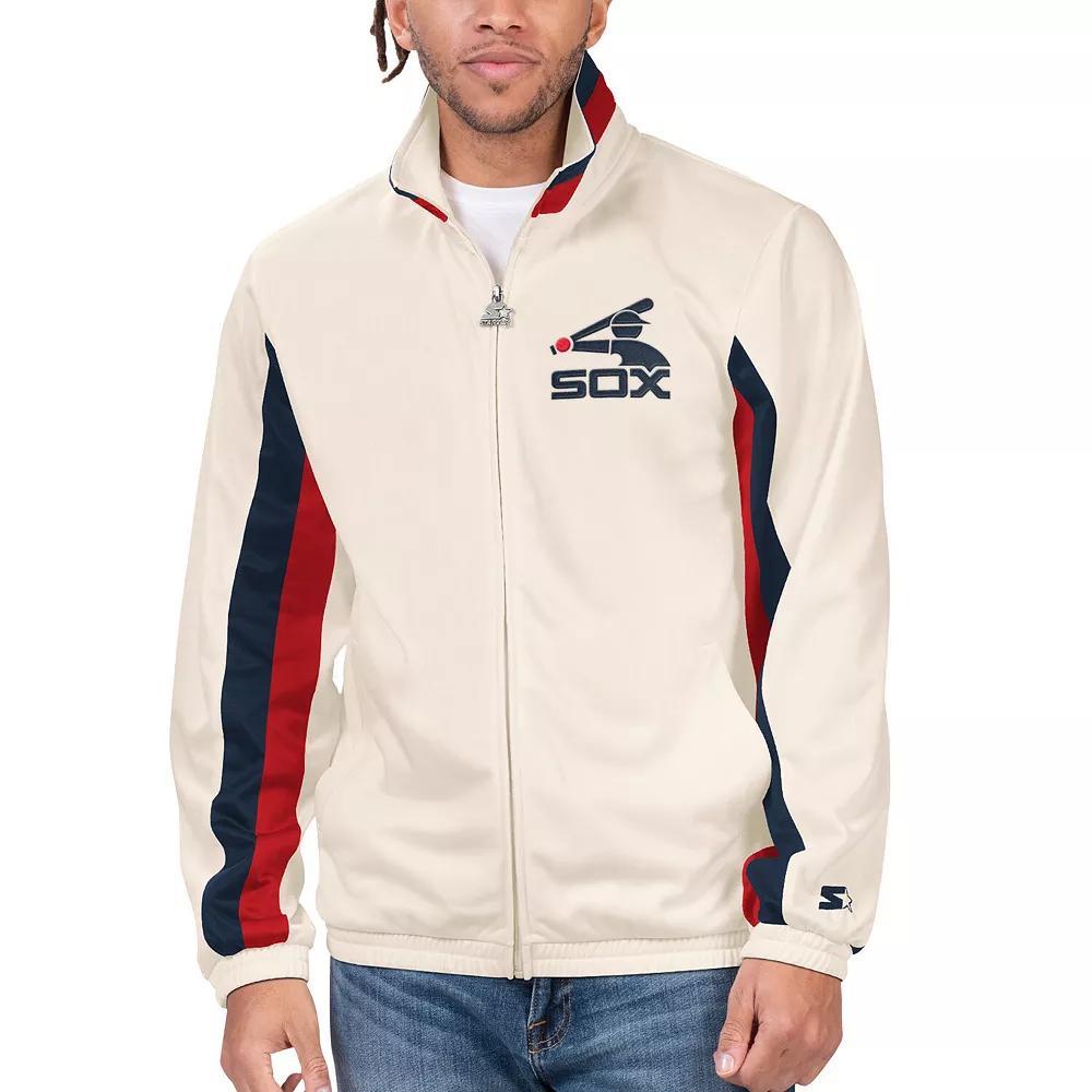 Men's Starter Cream Chicago White Sox Rebound Cooperstown Collection Full-Zip Track Jacket, Size: Medium, Beige Product Image