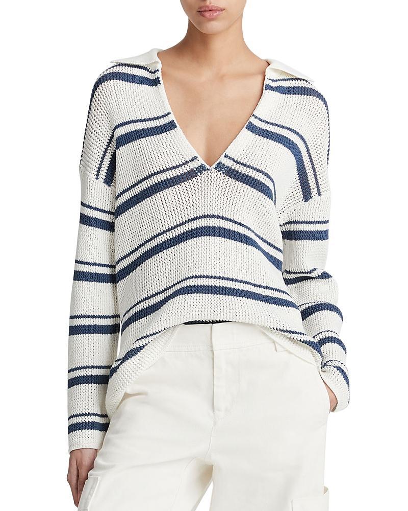 Womens Striped Cotton Sweater Product Image