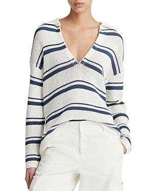 Womens Striped Cotton Sweater Product Image