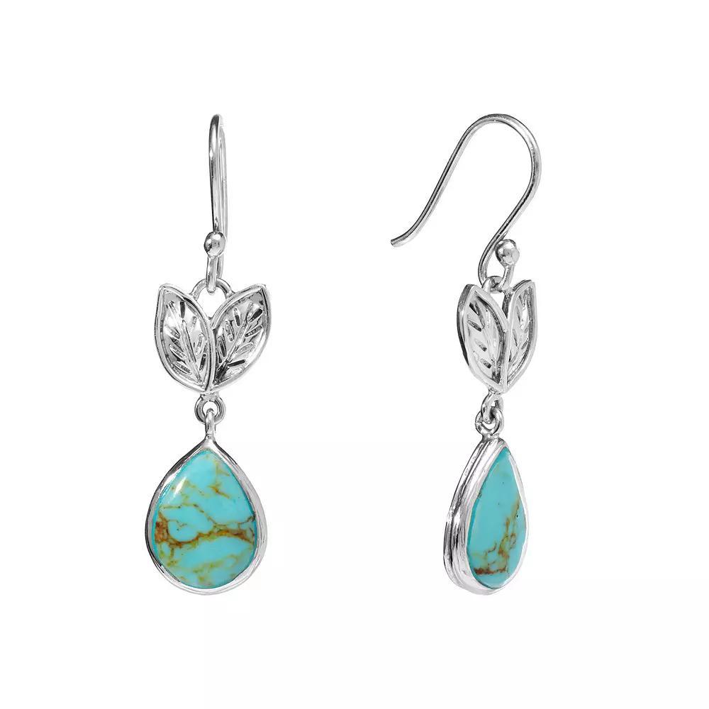 Athra NJ Inc Sterling Silver Blue Stone Drop Earrings, Women's Product Image
