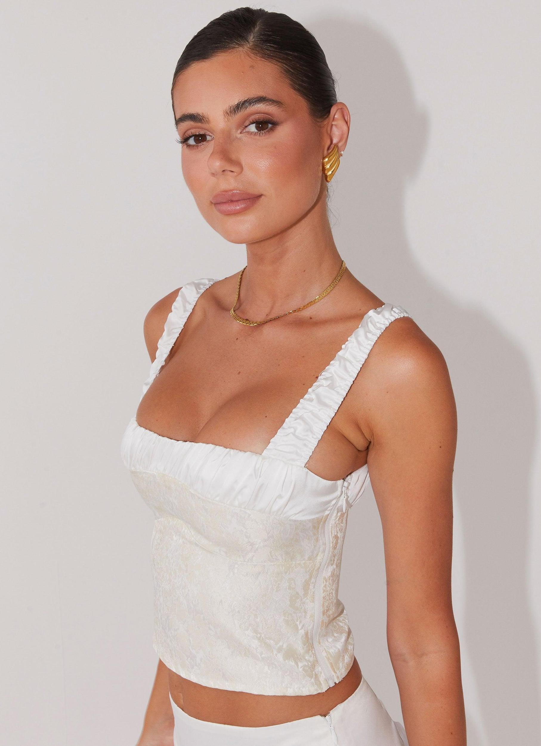 Ryder Bustier Top - Ivory Sky Product Image
