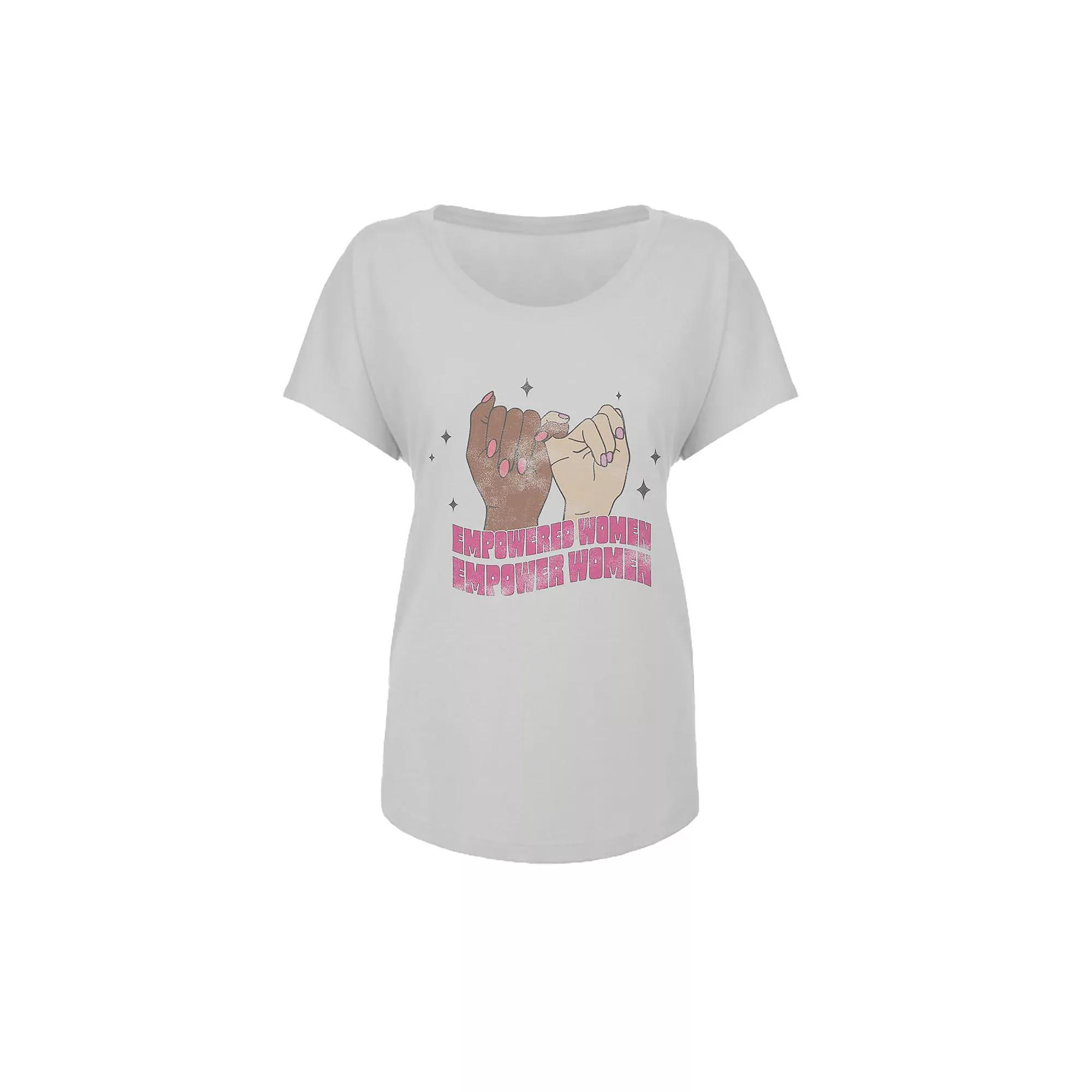 Junior's Grayson Threads Empower Graphic Tee, Women's, Size: Small, Grey White Product Image