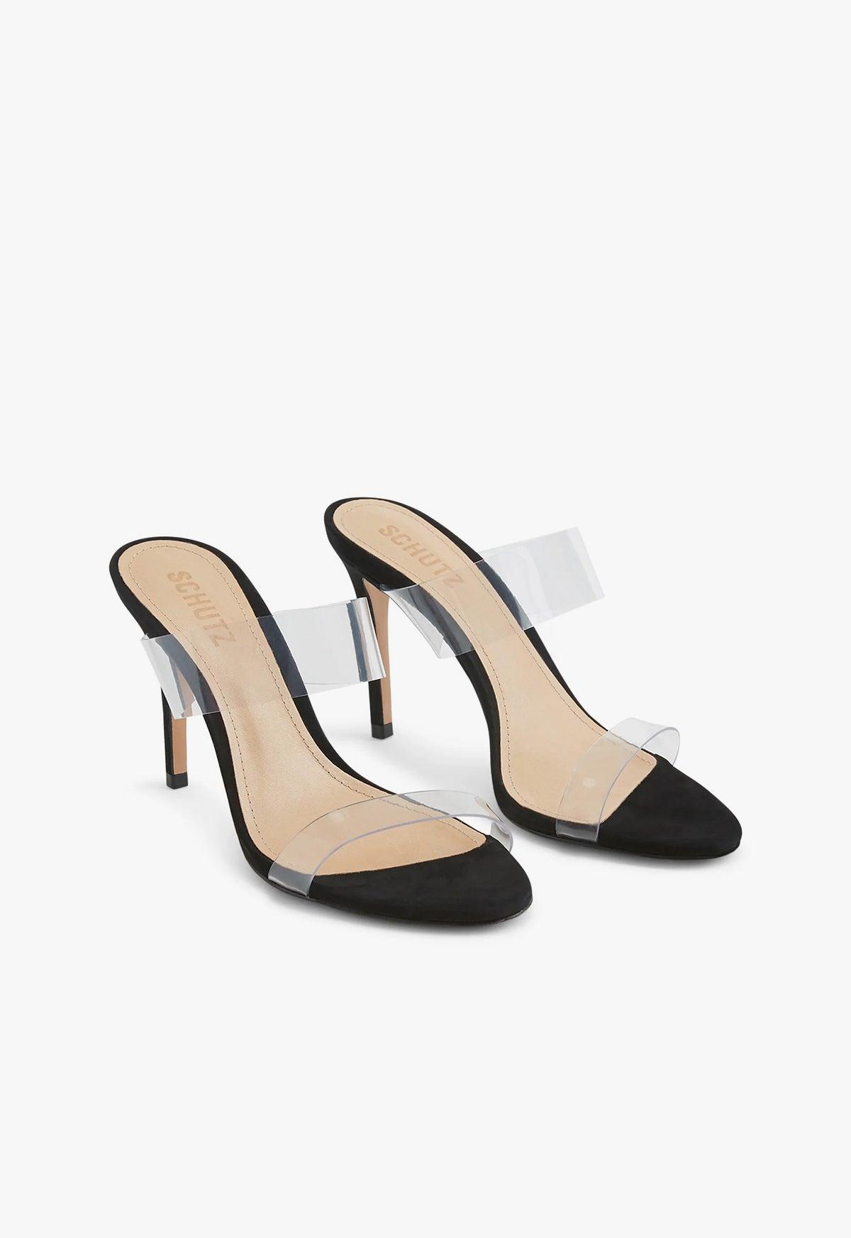 Schutz Womens Ariella Clear Strap High-Heel Slide Sandals Product Image