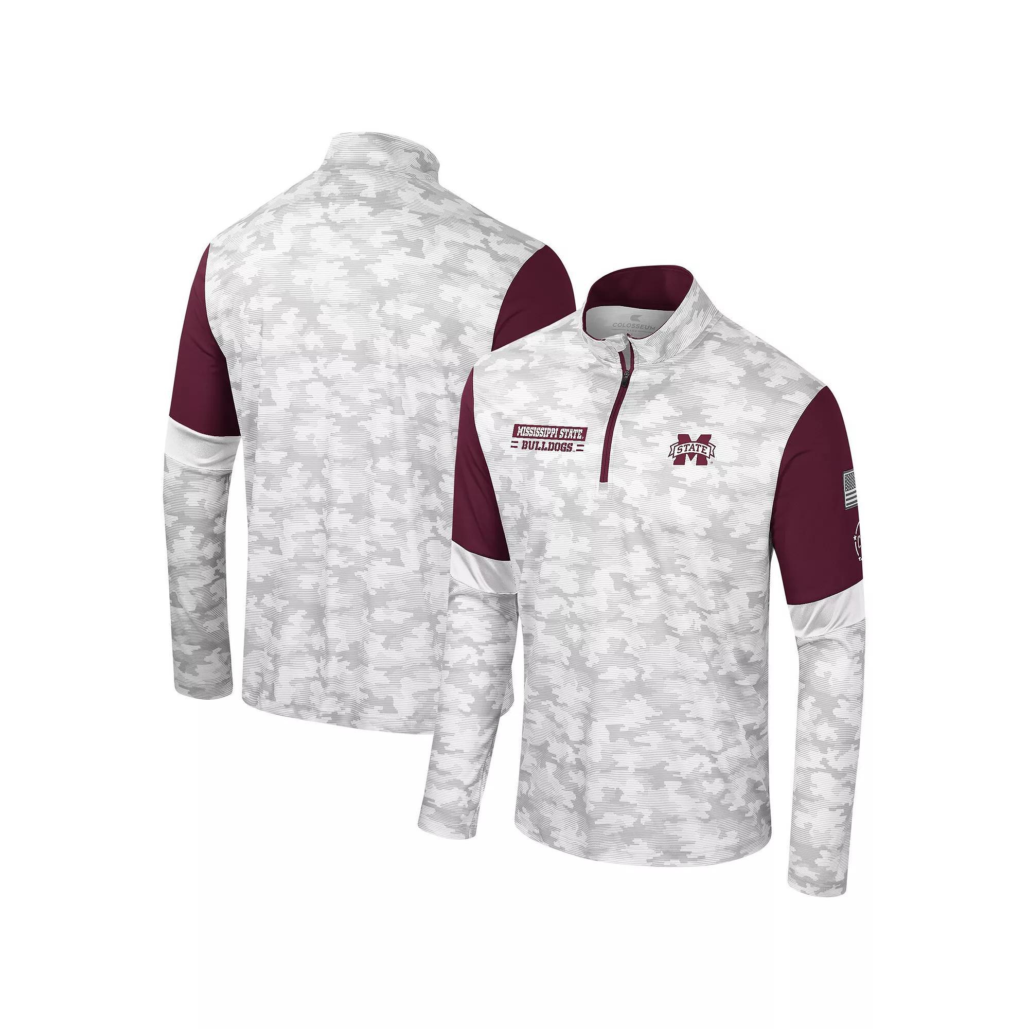 Mens Colosseum Camo Mississippi State Bulldogs OHT Military Appreciation Tomahawk Quarter-Zip Windshirt Product Image