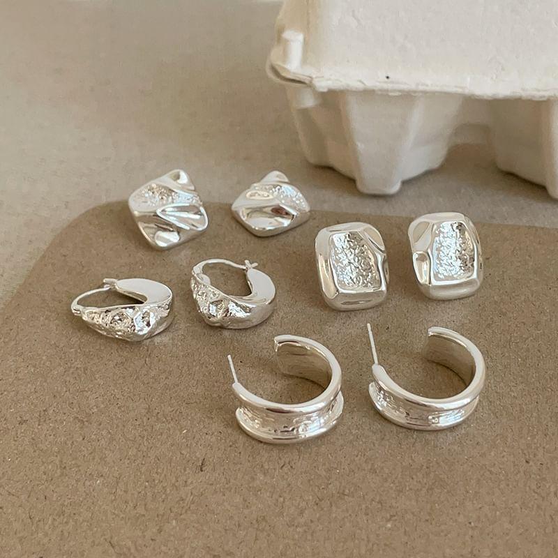925 Sterling Sliver Geometry Drop Earring / Stud Earring Product Image