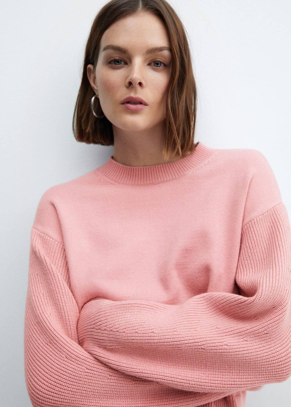 Mango Womens Round-Neck Knitted Sweater Product Image