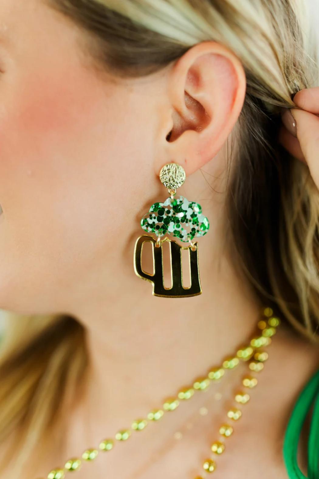 Beer Mug Drop Earrings Product Image