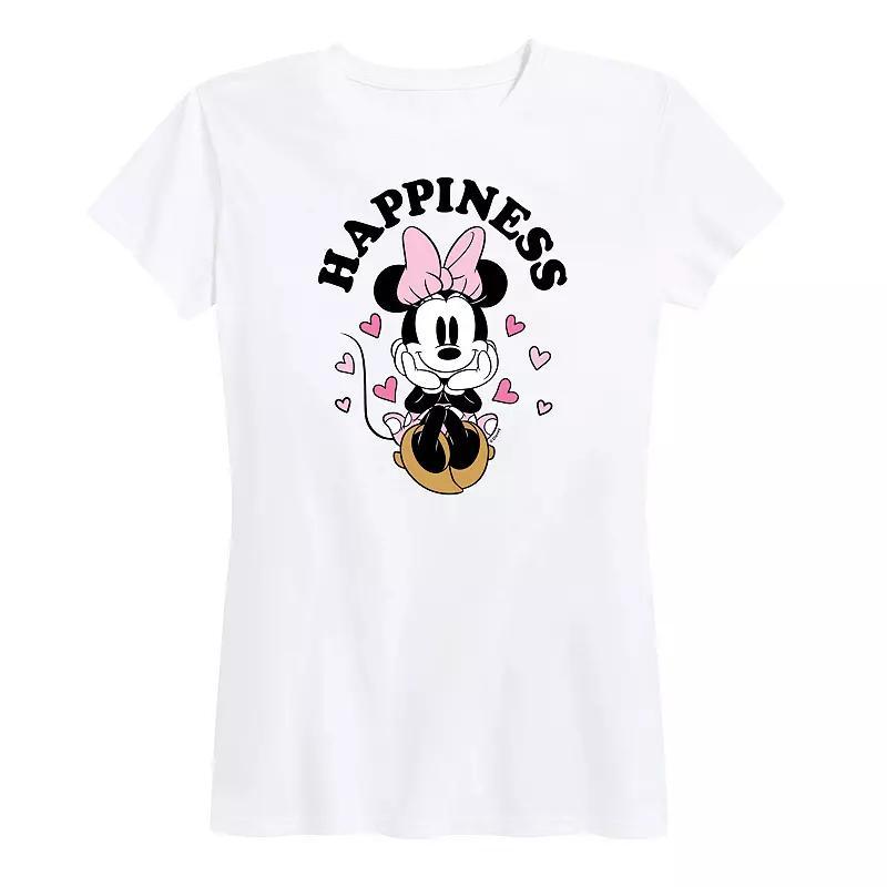 Disney's Minnie Mouse Women's Happiness Graphic Tee, Size: Small, Grey Gray Product Image