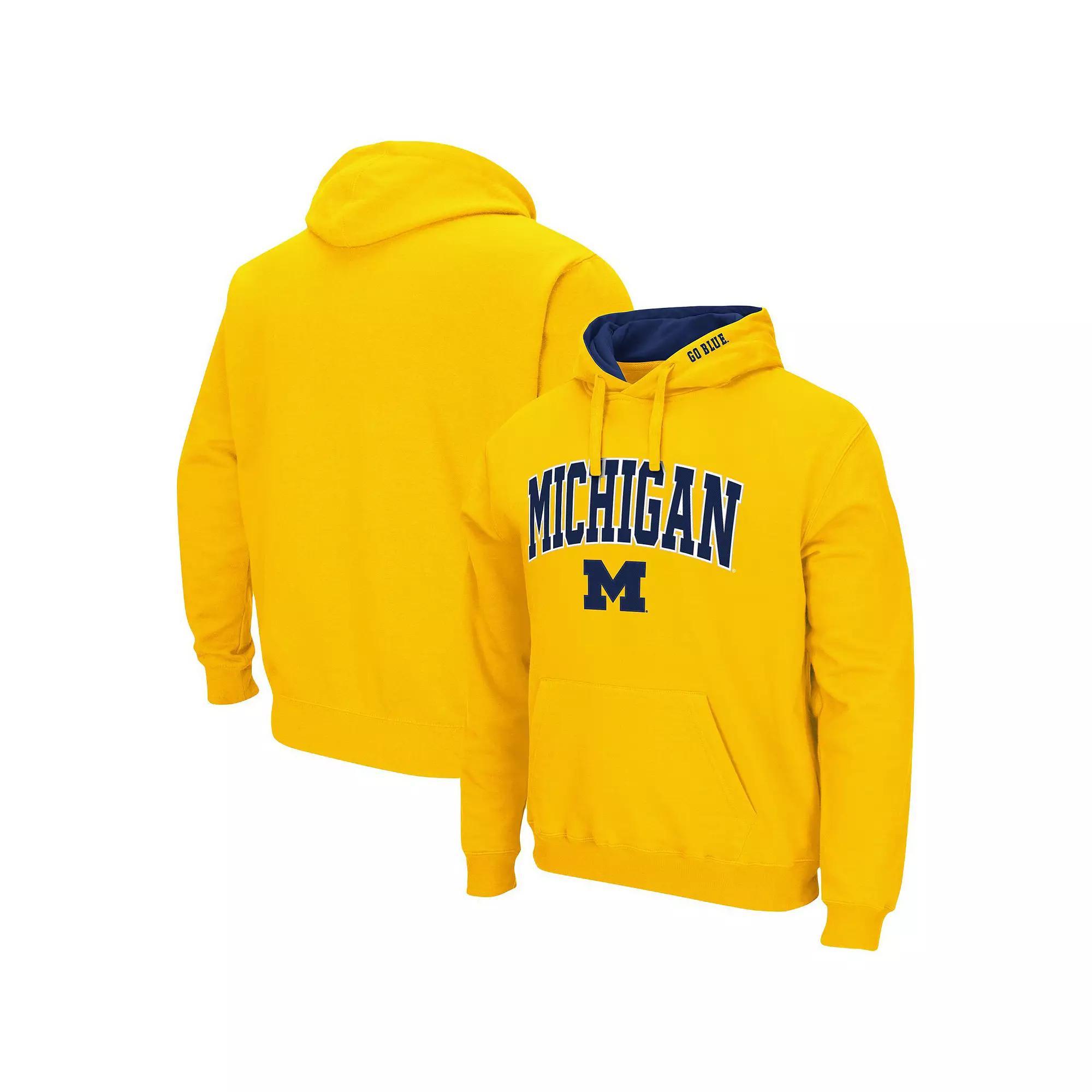 Men's Colosseum Gold Iowa Hawkeyes Arch & Logo 3.0 Pullover Hoodie, Size: Large Product Image